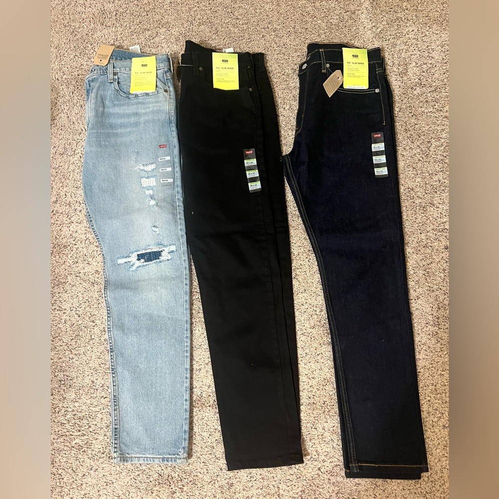 Levi's Men's Slim Jeans - Light Blue, Black, Dark Blue